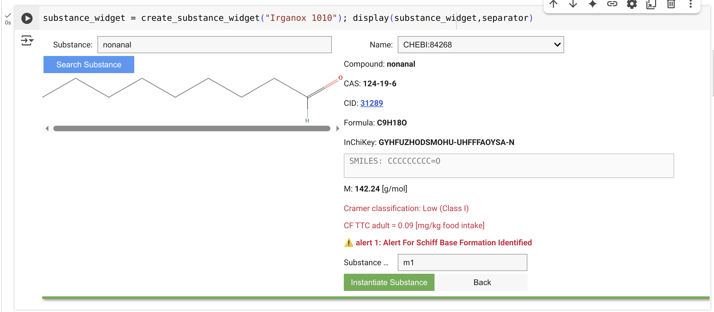 Substance (+) Search Interface